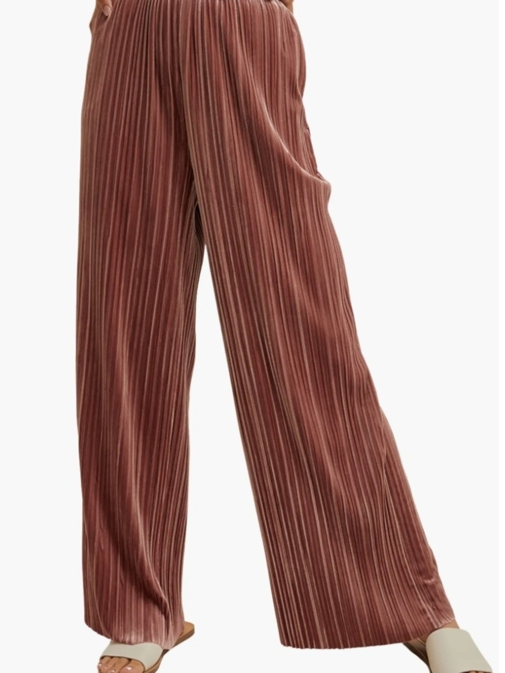 Wishlist Plisse Pants Pink Pleated Wide Leg Crushed Velvet Women's Medium